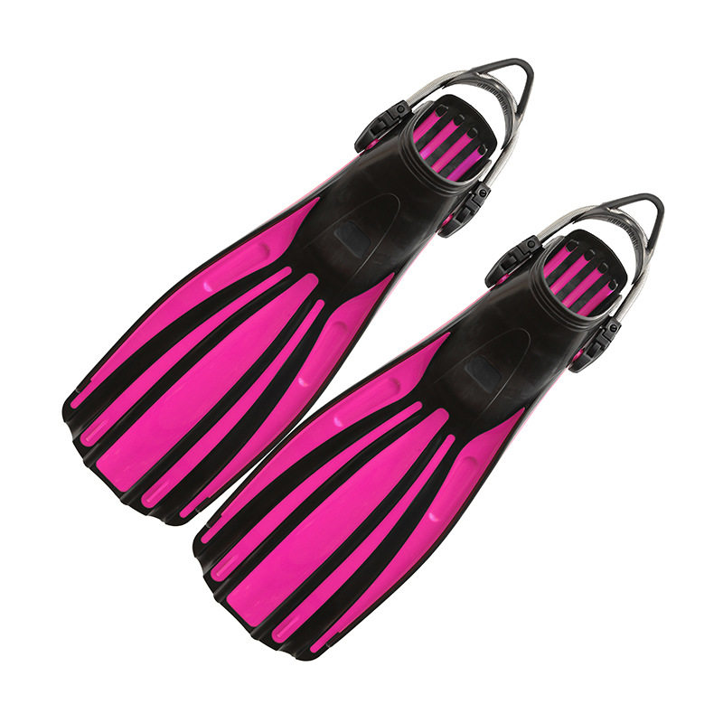 Quick release buckle spring shoelaces open no heel four-line King Kong professional deep diving long fins large size mid-length fins