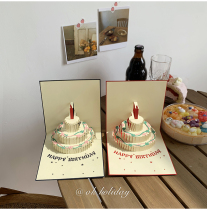 OK holiday * Korean wind ins stereo cake greeting card birthday card birthday gift greeting card