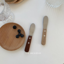 ok honey*ins minimal wooden shank jam knife retro butter knife stainless steel baking tool