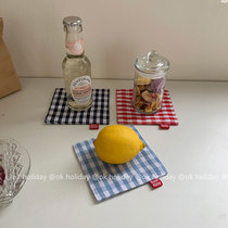 ok honey*Korean wind in square plate fabric cup cup insulation pad anti-slip pad