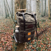 American Frost River Outdoor Roll Top Backpack frostriver Oil Wax Waterproof Retro Canvas Backpack