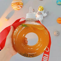 aikunlun Kunlun qq pot donut childrens water cup summer nipple ring round kettle sports cup female