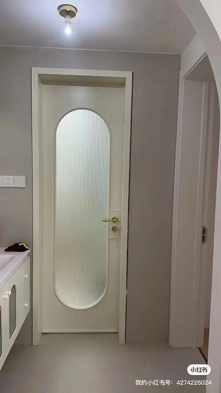 French-Style Retro Bathroom Door Kitchen Door 8mm Tempered Glass Kitchen Door