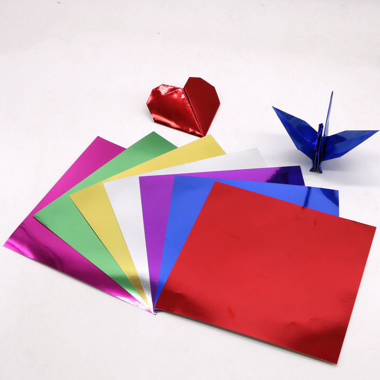 Reflective Mirror Paper Cranes Handmade with Platinum Aluminum Film Glossy Shiny Paper
