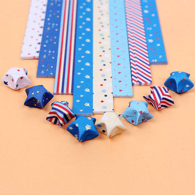 Star Folding Paper Suit Pentagram Color Paper Lucky STAR FOLDING PAPER MATERIAL NAVY WIND CHEN