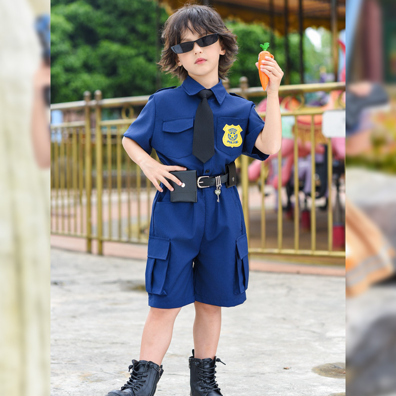 Boy's Police Officer Costume from Zootopia, Chief Cow Costume, Children's Disney Role-Playing Performance Costume