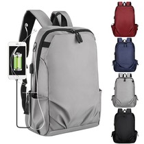 2021 new fashion trend business casual shoulder bag mens computer bag solid color usb charging student backpack