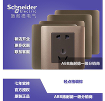 Schneider light point series Gtune brown 86-type open two-open three-open five-hole socket switch panel