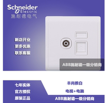 Schneider Fengshang Series Yabai Fengshang White Two-Bit TV Computer TV Network Cable Wall Power Socket
