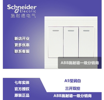 Schneider switch socket A5 Yingrun series three-open dual-control triple-control three-position dual-control switch panel