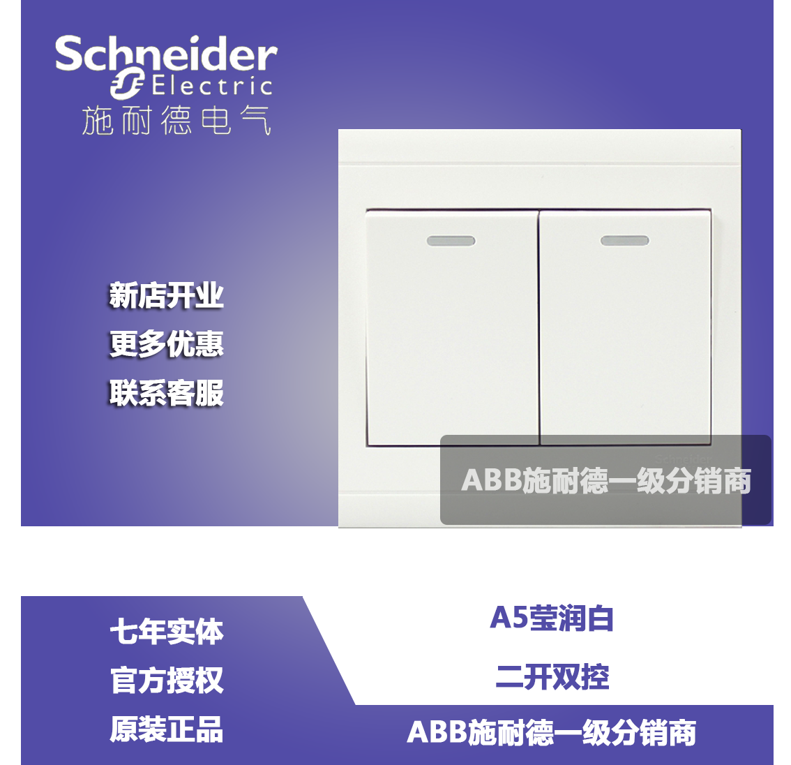 Schneider switch socket A5 Yingjun series double switch double cut double cut double cut double cut switch
