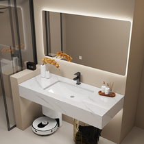 Intelligent single-layer slate washbasin bathroom cabinet hotel bathroom ceramic washbasin combination wall-mounted washbasin