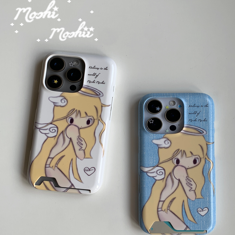 Moshi Moshiix Yeyou Shouqiu Original Collaboration Imported Korean Film Case Card Slot Half-Pack Phone Case for Apple iPhone