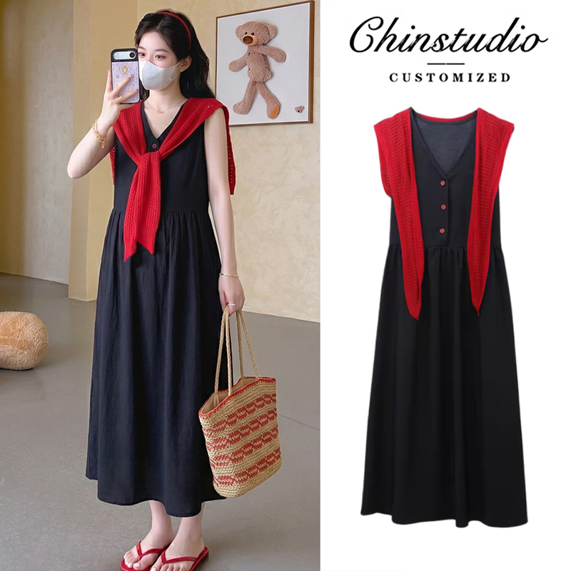 Maternity Wear Summer Dress Stylish and Discreet during Pregnancy 2026 New Model Beautiful Dress Set Sleeveless Dress