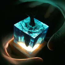 Wenchuang desktop products resin drops glue handicrafts creative Marine whale Stonehenge night light USB ornaments