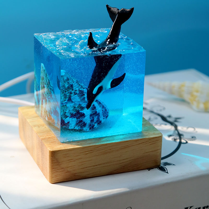 Dolphin Pendulum cubic small night light Ventron Artisanal Products Marine Couple Gift Companion Gift souvenirs