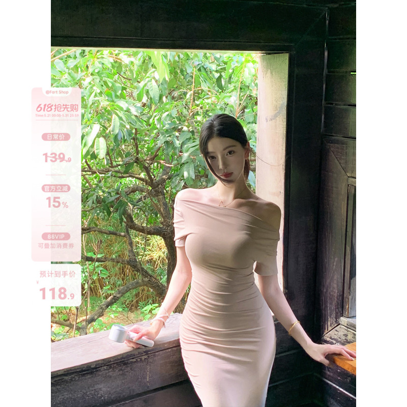 【Fart Shop】Venus Dress Off-Shoulder Elegant Dress for Women Slim Fit Bodycon Mermaid Long Dress 【Fart Shop】Venus Dress Off-Shoulder Elegant Dress for Women Slim Fit Bodycon Mermaid Long Dress
