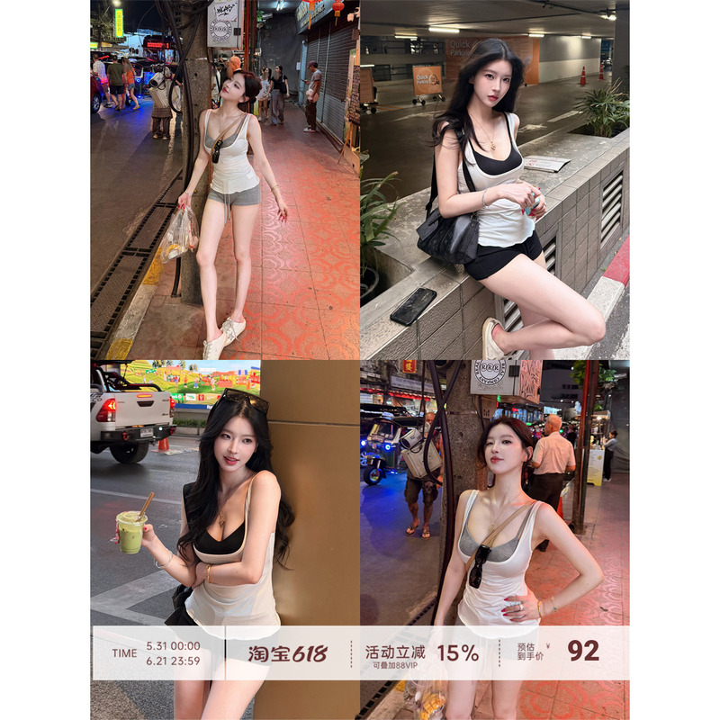 【Fart Shop】American Casual Style, Mid-Low Waist, Slim Fit, Ribbed Waistband Casual Pants for Women, Spring and Summer Shorts, Sweatpants