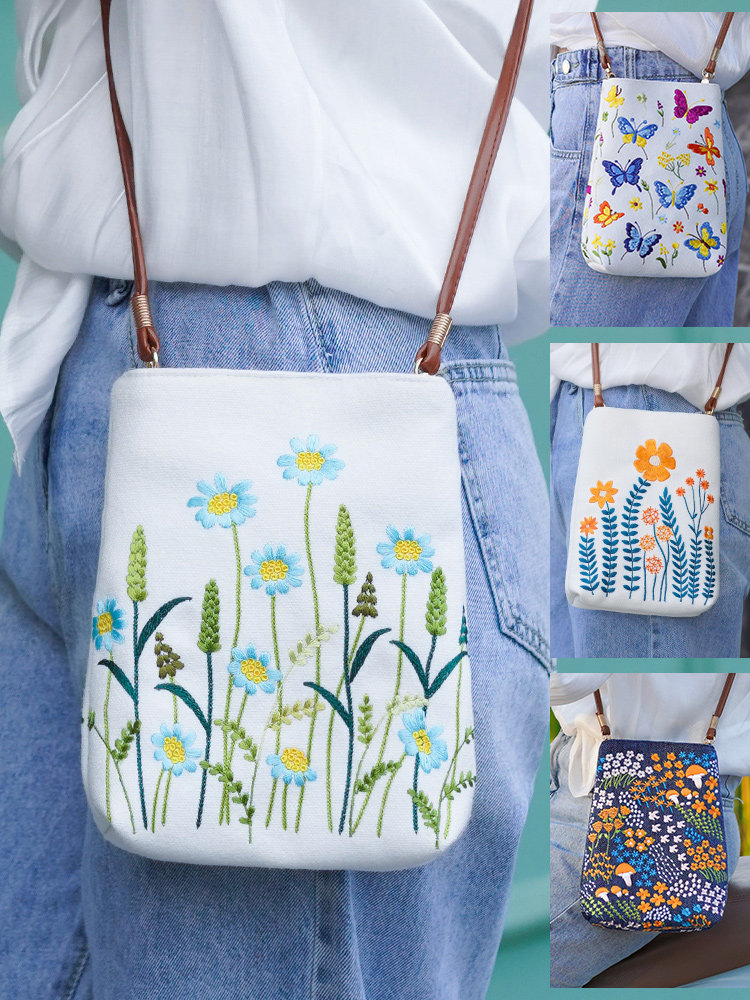 Embroidered Casual Mobile Phone Bag for Women, Cross-Body 2026 New Style Bag, Mini Small Bag, High-End Women's Summer Walking Bag