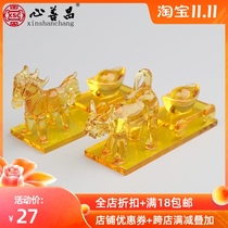 Funeral goods yellow crystal cattle Labao marabao set boutique packaging cattle cart ingots cemetery supplies