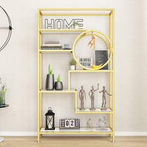 Nordic Minimalist Marble Shelve Living Room Bookcase Office Xuanguan Screen Bookcase Floor Decoration Display Shelf