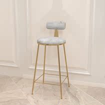 Nordic Bar Bench Home Modern Minima High Footstool Bar Bench Light Lavish Bar Cafe Backrest Bar Bench Chair