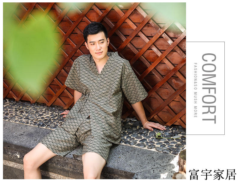 Mẫu áo choàng bằng kimono cotton gạc nam đồ pijama