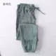 Đồ ngủ Nhật Bản nam nữ mùa xuân và mùa thu nhà quần cotton giặt đôi gạc lỏng thoải mái quần giản dị