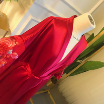 Yingmeng wedding dress custom Chinese morning robe nightgown High-end silk ice silk embroidery mid-length Chinese style bridal bathrobe