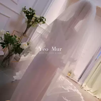 Spanish veil imported French lace veil Cherry dream luxury wedding dress long veil church veil custom