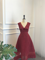  (Yeo Mur)Lebanese design Crimson lace dress skirt Haute Couture Tianjin Wedding Shop