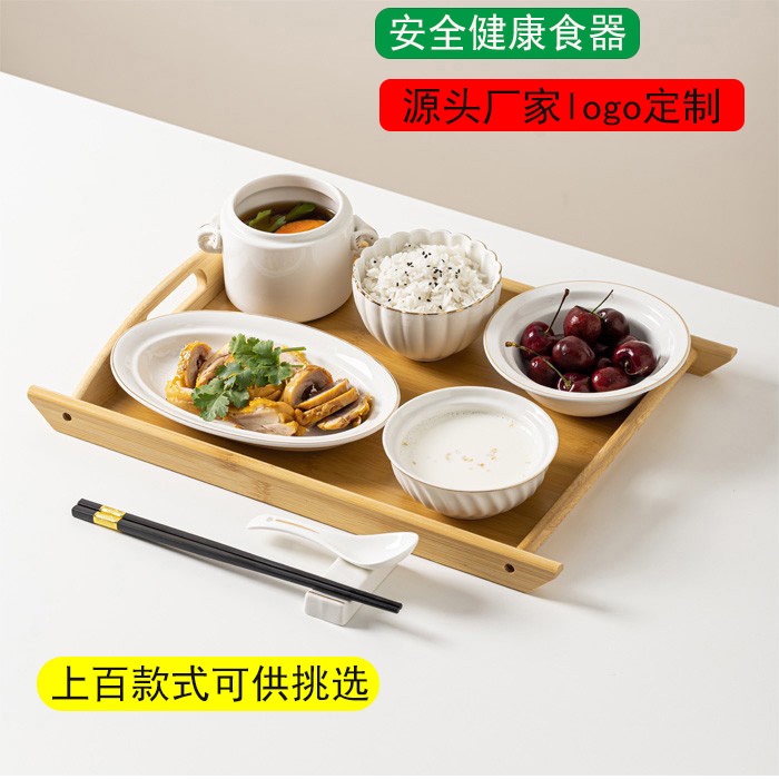 Ceramic Postpartum Meal Tableware Set for One Person, with Lid, Postpartum Care Center Bowls and Plates with Tray, for Home Use, for Stewing Soup Ceramic Postpartum Meal Tableware Set for One Person, with Lid, Postpartum Care Center Bowls and Plates with Tray, for Home Use, for Stewing Soup