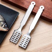 Fish scale removal gill digging dual-purpose fish scale scraping tool kitchen convenient household stainless steel square head brush with handle