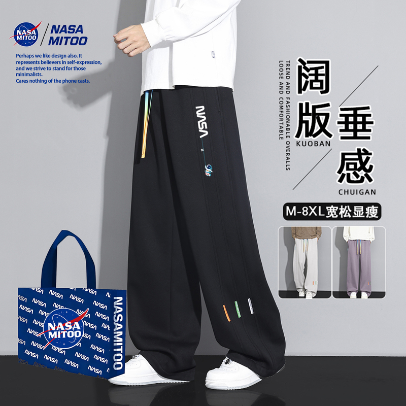 Nasamitoo Men's Pants Spring and Autumn Straight Loose Slimming Large Size Sports Sweatpants Men's Casual Long Pants Nasamitoo Men's Pants Spring and Autumn Straight Loose Slimming Large Size Sports Sweatpants Men's Casual Long Pants
