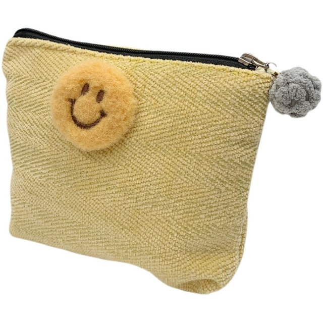 Meizhao Plush Smiling Napkin Storage Bag Portable Compact Mini Menstrual Bag Aunt Bag Cute Girl