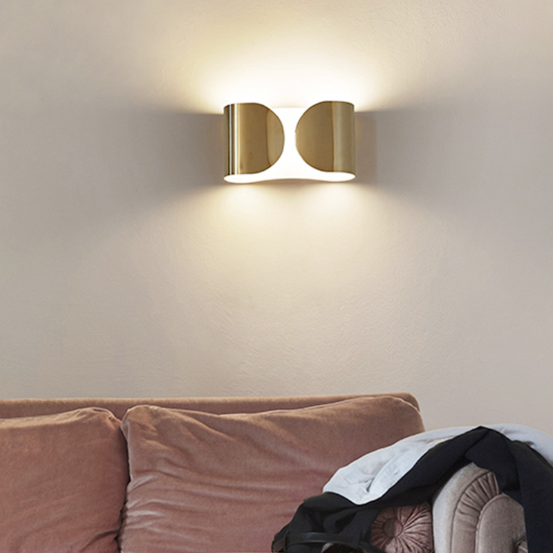 Italian Hotel Modern Minimalist Creative Personality Bedroom Guest Dining Room TV Background Wall Building Aisle Curved Wall Lamp