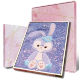 Мультяшный милый сиреневый кролик для спальни, «сделай сам», новая коллекция, инкрустировано бриллиантами