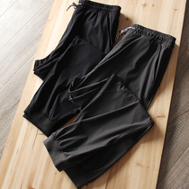 Cool and fine sliding on four sides 100 hitch a thin section foreign trade mens factory cut tail stock Spring summer casual long pants closed