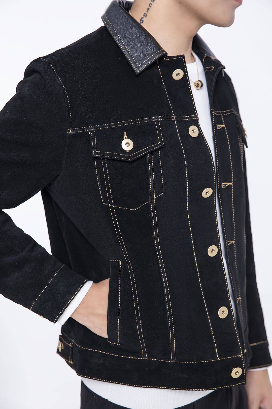 Head bull container 3W head cow anti - velvet leather ^ autumn and winter foreign trade men's leather jacket tide