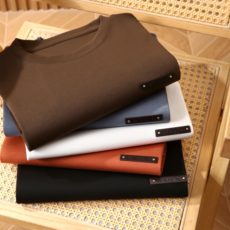 Italian Light Luxury Style! Cabinet 5900! Mercerized Island Cotton! New Men's Light Luxury Casual Solid Color Short-Sleeved T-Shirt Italian Light Luxury Style! Cabinet 5900! Mercerized Island Cotton! New Men's Light Luxury Casual Solid Color Short-Sleeved T-Shirt