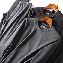 Elastic skin-friendly velvet heating warm suit foreign trade mens clothing factory cut standard tail goods autumn clothes autumn pants suit men