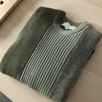 Light extravaganza designer company goods foreign trade mens clothing autumn and winter thickened round collar long sleeve needle weaselwear damp