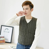 Mùa thu và mùa đông xuống áo vest cotton nam ngắn Vest mỏng vai thanh niên sinh viên cá nhân ấm áp vest bông áo vest trung niên