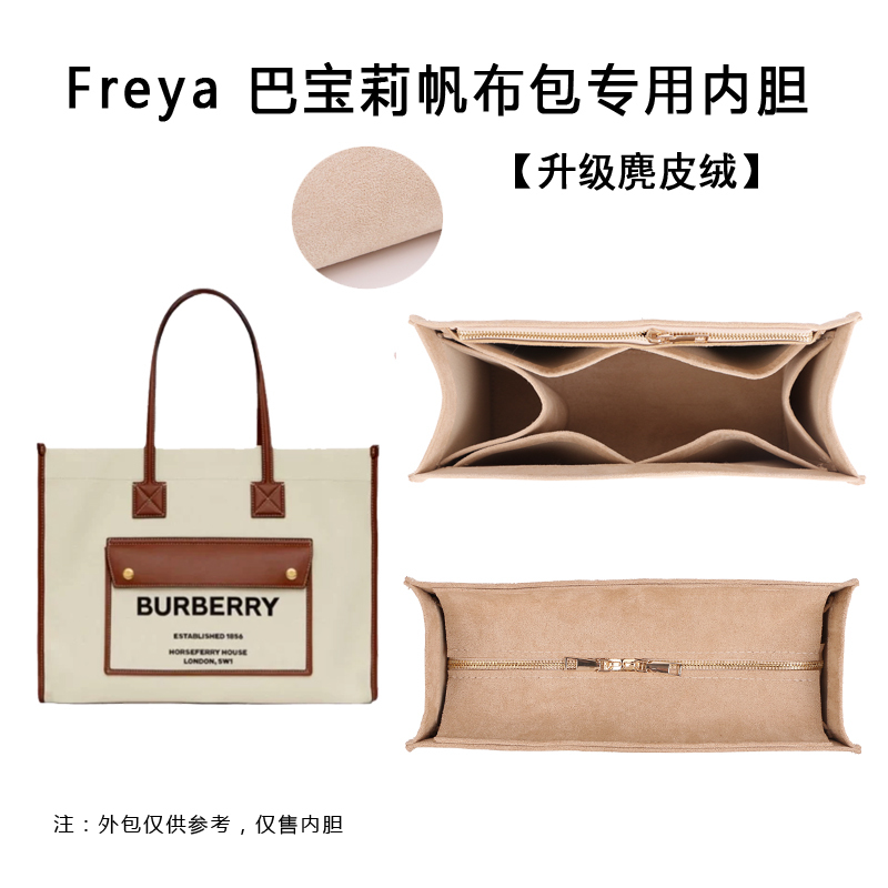 Suitable for Burberry Freya Liner Bag, Canvas Mini Tote Bag, Stretch Lining Zipper Suitable for Burberry Freya Liner Bag, Canvas Mini Tote Bag, Stretch Lining Zipper