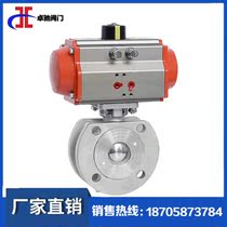  Q671F-16P pneumatic ultra-thin ball valve Stainless steel clip-on high platform flange pneumatic ball valve