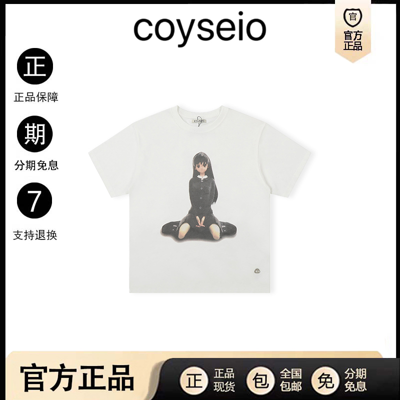 [Ready Stock] Korean Coyseio Cartoon Girl Character Printed Short-Sleeved T-Shirt for Women Korean Style Loose Top
