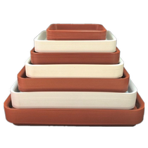 Plastic white tray Rectangular white red water tray tray chassis anti-flowerpot leakage large tray base