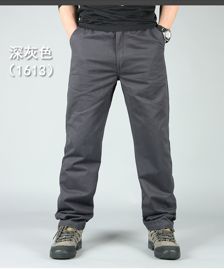 Quần mùa hè nam giản dị quần nam thẳng lỏng quần cotton đơn giản quần dài nam quần rộng kích thước quần nam - Crop Jeans quần âu