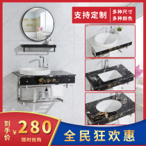 Bathroom marble countertop Taichung basin sink Wall-mounted stainless steel sink small apartment bracket basin