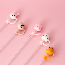 Dust Sucker Cover Mesh Red Cute Teenage Girl Silicone Straw Cover Universal 8mm Food Grade Straw Protection Accessories